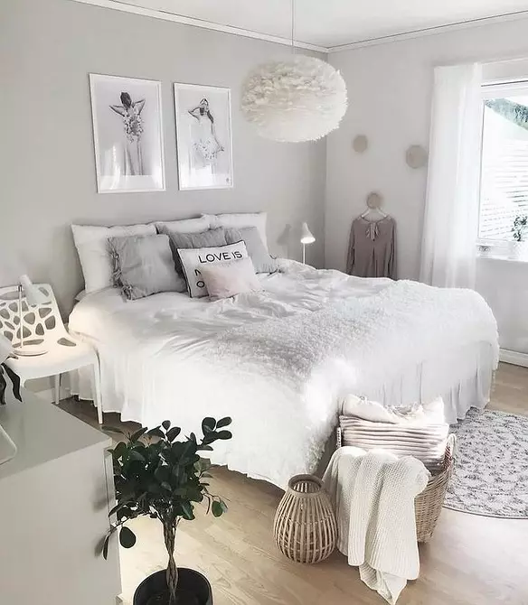 Gaya Skandinavia di interior kamar tidur: 50 contoh indah 9947_8