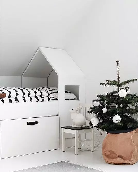斯堪的納維亞風格在臥室內部：50個美麗的例子 9947_93