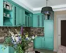Interior Dapur Provence dengan Mint Garnitur dan Apron Patchwork 9962_3