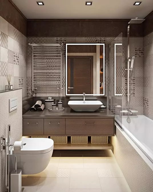 Thiết kế phòng tắm kết hợp với nhà vệ sinh: Mẹo đăng ký và hơn 70 tùy chọn thành công 9974_145
