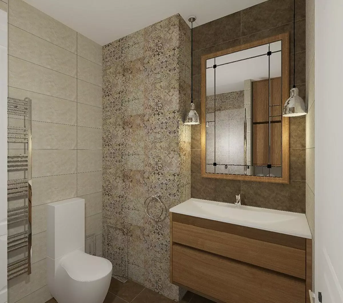 Thiết kế phòng tắm kết hợp với nhà vệ sinh: Mẹo đăng ký và hơn 70 tùy chọn thành công 9974_146