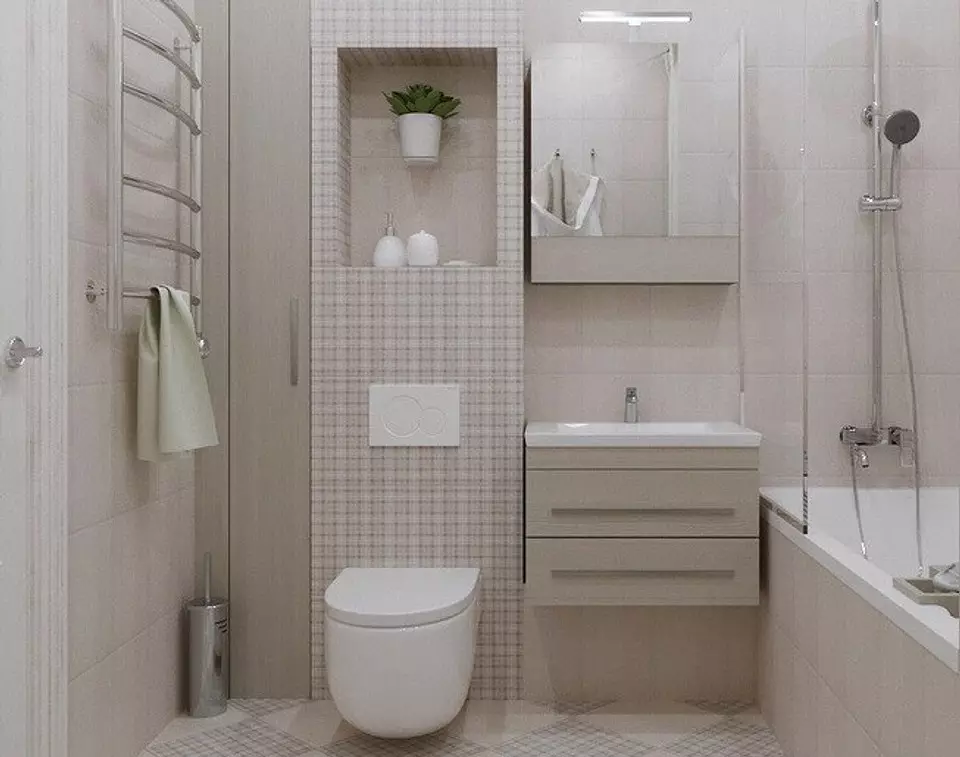 Design del bagno Combinato con WC: consigli di registrazione e 70+ opzioni di successo 9974_15