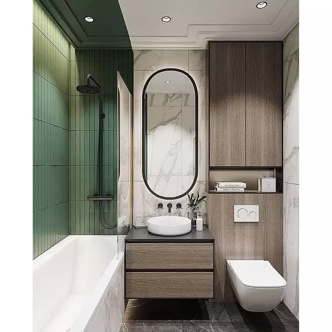 Design kopalnice v kombinaciji z WC: Nasveti za registracijo in 70+ Uspešnih možnosti 9974_93