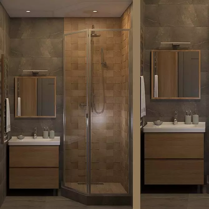 બાથરૂમ ડિઝાઇન ટોઇલેટ સાથે જોડાય છે: નોંધણી ટીપ્સ અને 70+ સફળ વિકલ્પો 9974_95