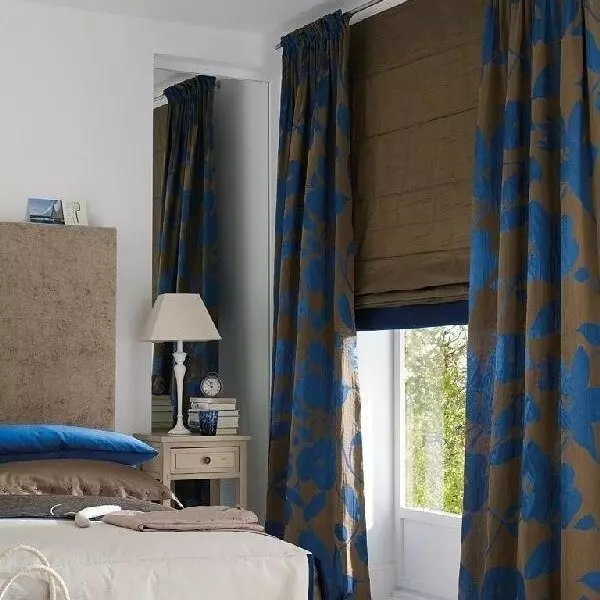 Kies korte gordijnen naar de vensterbank in de slaapkamer: 50 beste opties met foto's 9978_91